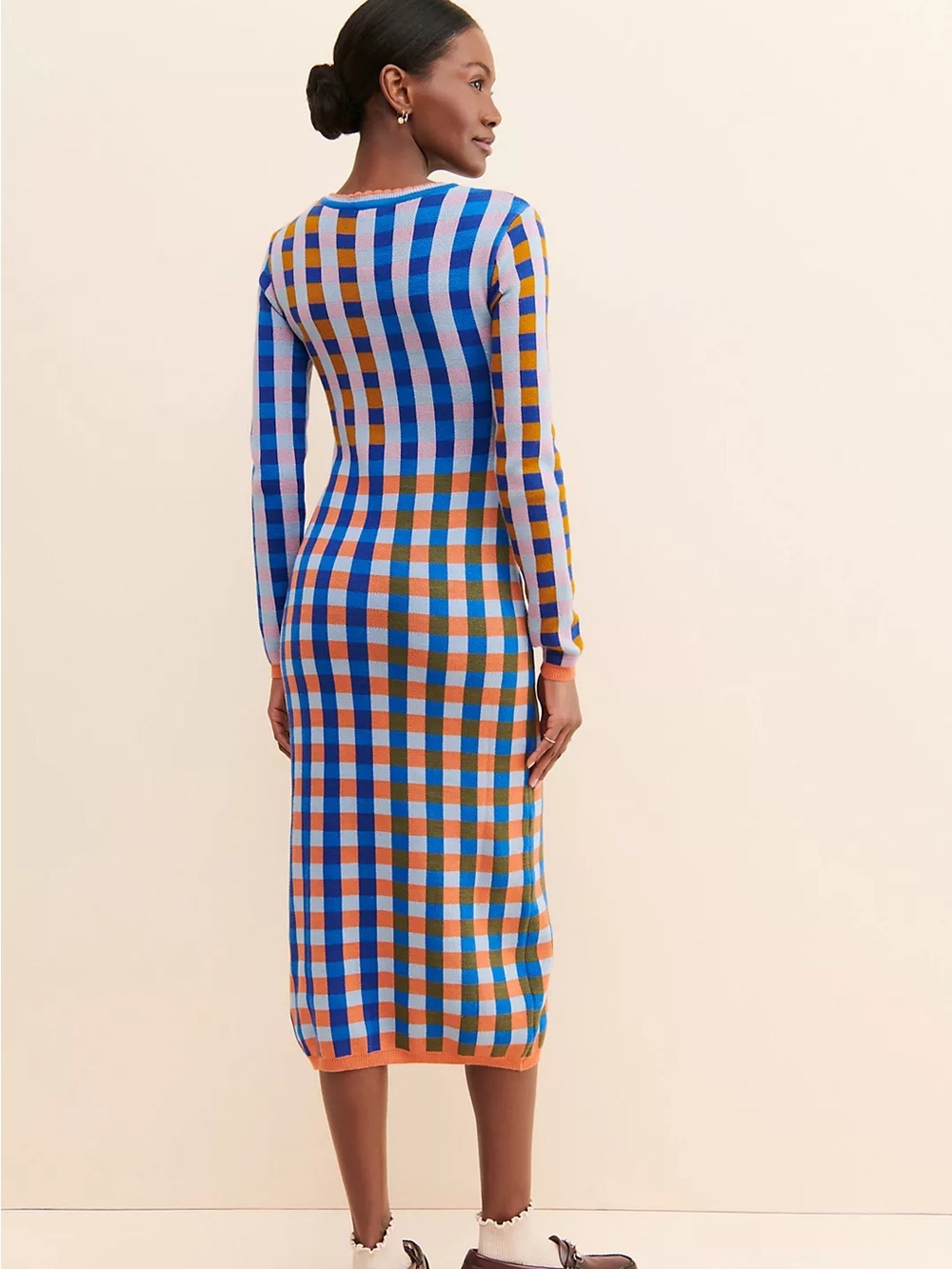 Anthropologie Conditions Apply Endreea Dress Gingham Plaid Sweater Long Sleeve - Picture 8 of 8